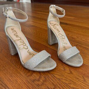 Sam Edelman Yaro Block Heel Sandal Gold Sparkle Size 7.5